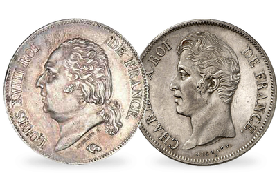 Set 5 Francs Argent  «Louis XVIII» et 5 Francs Argent «Charles X»